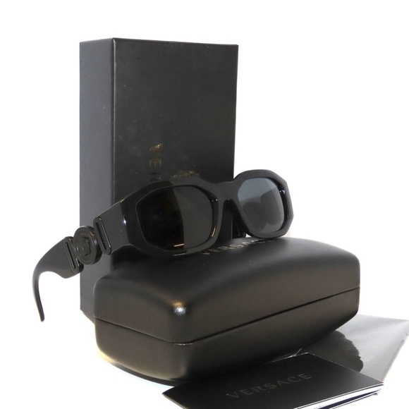 Versace 4361 536087 Black Dark Gray Sunglasses Unisex